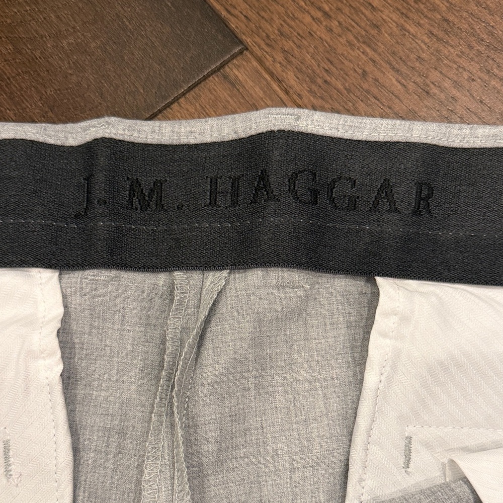 J.M. Haggar Premium Dress Pant Light Gray Slim Fit 36W x 32L NWT - Picture 2 of 9